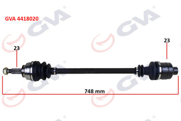 Komple Aks Sağ Laguna I 1.6 16V 93-01 747Mm GVA 4418020