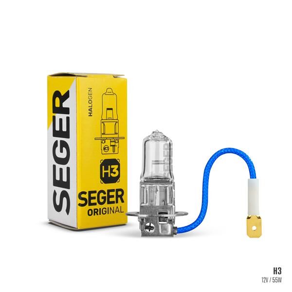 Ampul H3 12V 55W Pk22s Standart Yenileme 3.500K Standart Işık SEGER 206068
