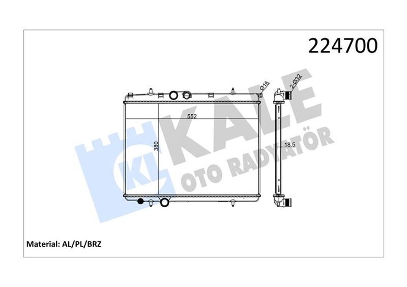 Radyatör P206 1.4-1.6 Klimalı 732886 KALE 2041011AB