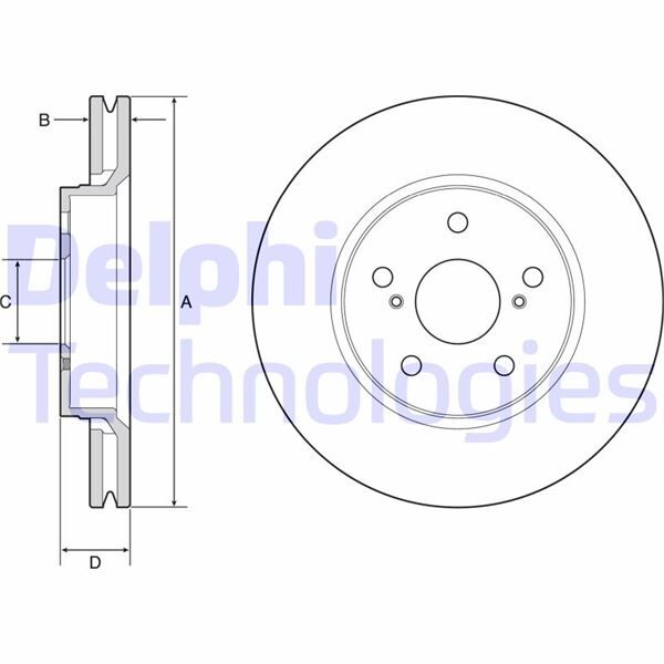 Ön Fren Diski Hava Kanallı Toyota Ch-R 1.2L 8Nrfts Ngx10 16-> 1.8L 2Zr-Fxe Hybrıd Zyx10 Zyx11 16- > - 299 Çap X 5 Bijon Takım Disk Fiyatıdır DELPHI BG4952C