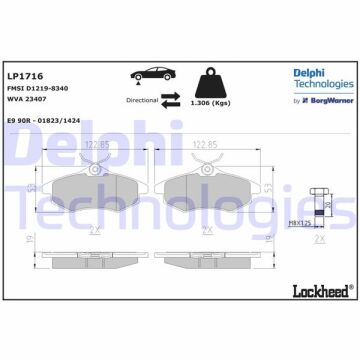 Ön Fren Balatası Cıtroen C2 03>12 C3 02>10 Küçük Tip DELPHI LP1716
