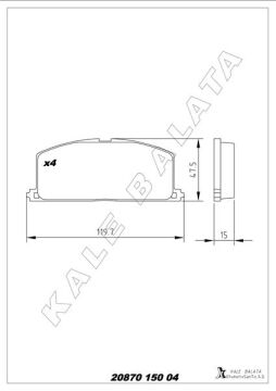 Balata Ön Camry-Carına 13 - Corolla-Corona-Celica 83-93 KALE 20870 150 04 ANS KD13