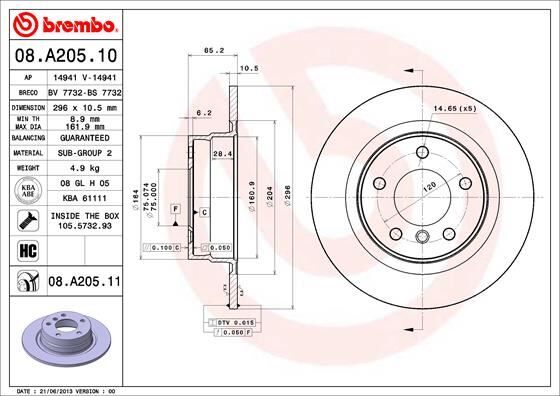 Fren Dıskı Arka Bmw E81 E87 E90 BREMBO 08A20510