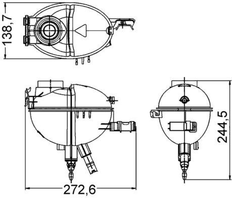 Radyator Yedek Su Deposu Mercedes W204 S204 C204 C218 X218 W212 S212 C207 A207 X204 MAHLE CRT209000S