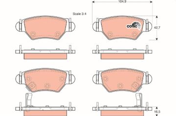 Arka Fren Disk Balata Astra G 98>05 Zafıra A 98>05 Corsa C-Combo C 03>09 TRW GDB1471