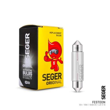 Ampul Fes 12V 10W Sv8.5-8 41Mm Sofit Standart Yenileme SEGER 209403
