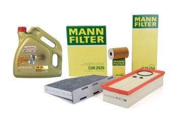 Volkswagen Passat 1.9 TDI Bakım Seti Mann Marka (Yakıt Hariç) Castrol Motor Yağlı CUK2939 - HU7008z - C35154