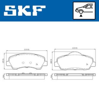 Ön Fren Balatası Peugeot P301 12> P308 13> Cıtroen C-Elysee 12> C4 14> 266Mm SKF VKBP80154