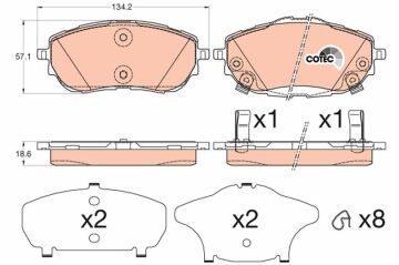 Ön Fren Balata Toyota Aurıs Corolla 1.33L 1.6L 1Nr-Fe 1Zr-Fae Nre180 Zre181 Zre185 12-> / 1.4L 1Nd-Ftv Nde180 12-> TRW GDB3598