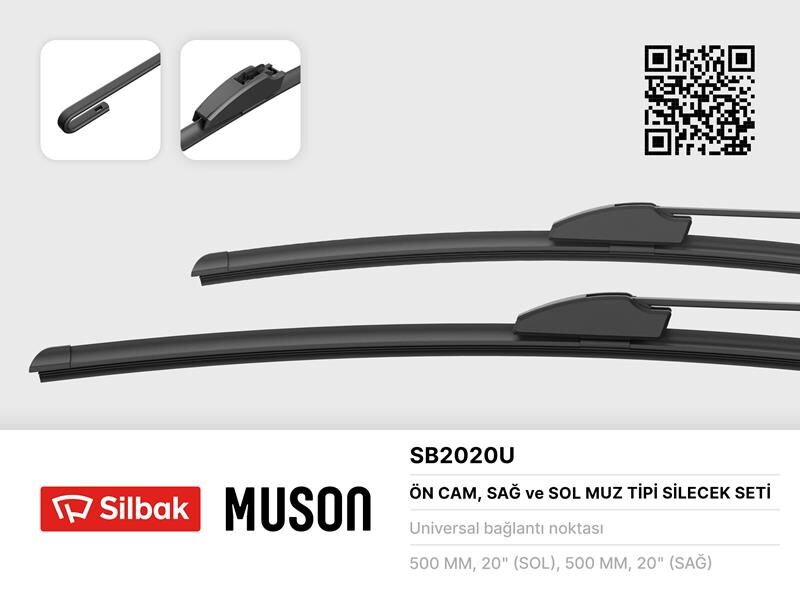 Silecek Süpürgesi 500/500Mm Muz Tipi Duster 10/09-11/14 -Logan 07/04-Logan Mvc 07>Sandero 06/08 SILBAK SB2020U
