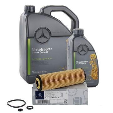 Mercedes W204 Kasa C180 Kompressor Yağ Filtresi Ve Motor Yağı Orijinal Mercedes A000989690613ABDE - A2711800109 - A000989940211ALEE