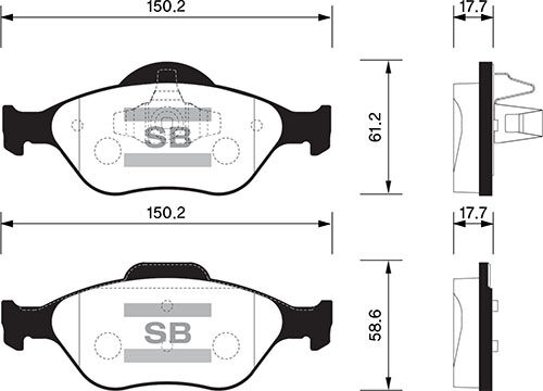 Ön Balata Fıesta 1.4Tdci Absli 00 > Fusıon 02 > Mazda 121 96 > Mazda 2 03> SANGSIN SP1565
