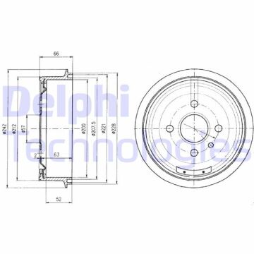 Arka Kampana Vectra A 89>95 Astra F 91>98 1.4-1.6-1.8-2.0 Lacettı 05>13 242X200x53x100 4Dl 568054-91024352 DELPHI BF102