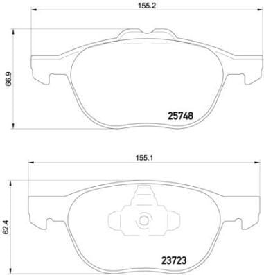 Ön Balata Focus 04>18 Cmax 07>19 Kuga I -Iı 08>14 Volvo V40 19> C30 06>12 S70 08>13 S40 04>12 V50 04>12 Mazda 3 03>09 5 05>09 BREMBO P24158