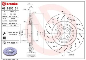Fren Dıskı On Mercedes Cls-Class C218 X218 BREMBO 09B85551