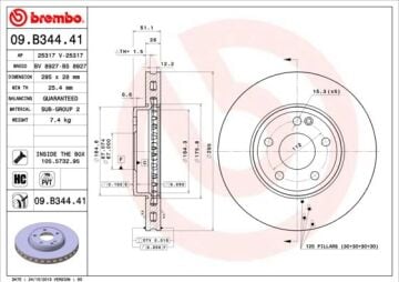 Fren Dıskı On Mercedes W176 W246 C117 X117 X156 BREMBO 09B34441