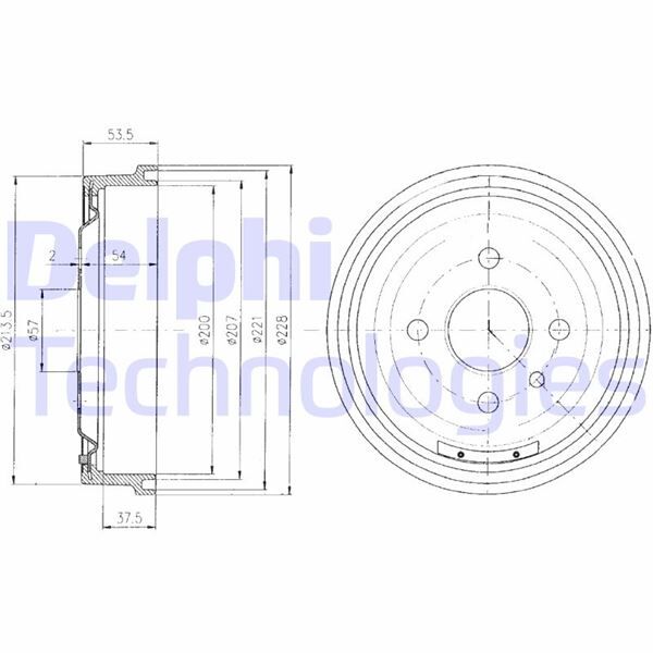 Arka Fren Kampanası Astra F 1.4İ-1.6İ 91>98 Kadett 79>91 228X200x38x100x56 4Dl DELPHI BF151