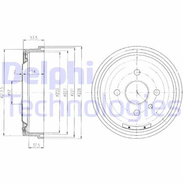 Arka Fren Kampanası Astra F 1.4İ-1.6İ 91>98 Kadett 79>91 228X200x38x100x56 4Dl DELPHI BF151