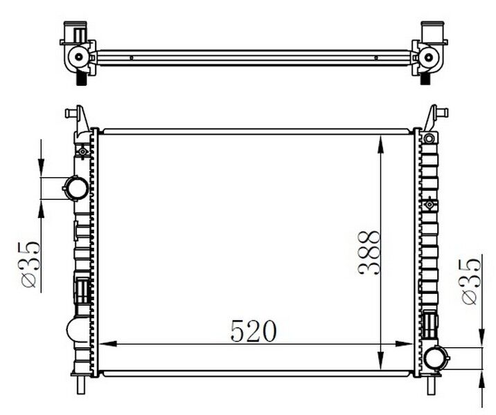 Radyatör Albea 1.3 Jtd-Palıo Ym-Strada 06> Ac 520X395x42 ORIS BFI017026