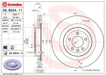 Fren Dıskı Arka Land Rover Range Rover L405 L494 BREMBO 09B50411
