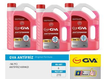 Antifriz 3 Lt -56 C Kırmızı Long Life Koli 6 Ad Organık GVA 9930133