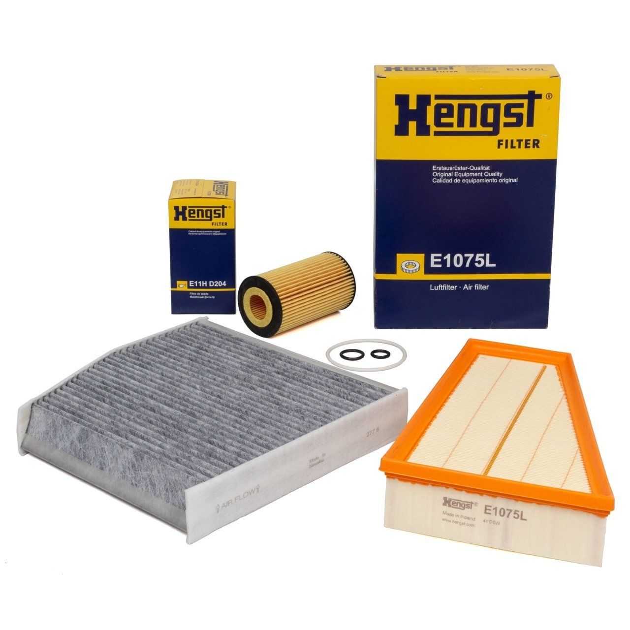 Mercedes W176 Kasa A180 Benzinli Periyodik Bakım Seti  ( Yağsız ) Hengst - Wunder  Marka E1075l - E11HD204 - 2468300018