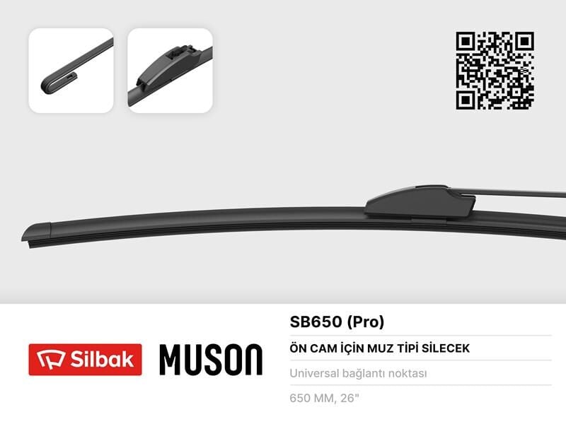 Silecek Süpürgesi 650Mm Muz Tipi Üniversal SILBAK SB650