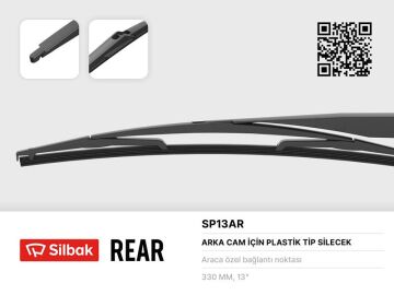 Silecek Süpürgesi Arka Plastik Tip 330Mm Ford Galaxy Wa6 03/06>12/14 . Kuga 12/08>11/12 . S-Max 03/06>12/14 SILBAK SP13AR
