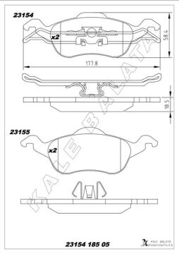 Ön Fren Balata Ford Focus 1.4L 1.6L 1.8L 2.0L 98-04 KALE 23154 185 05 ANS KD13