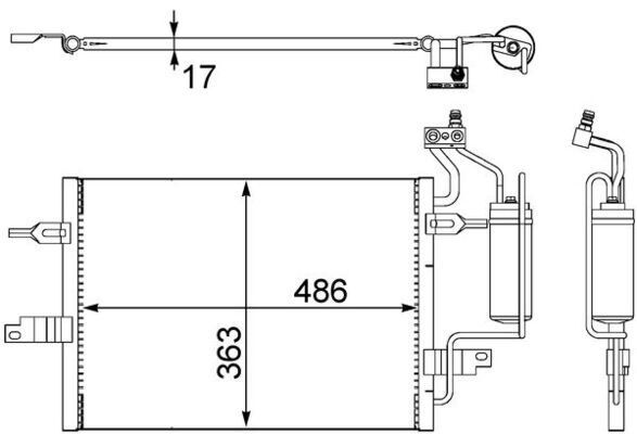 Klima Radyatörü Kondanser Opel Merıva A 1.6 1.4 16V 1.7 Dtı 1.8 03-10 MAHLE AC404000S
