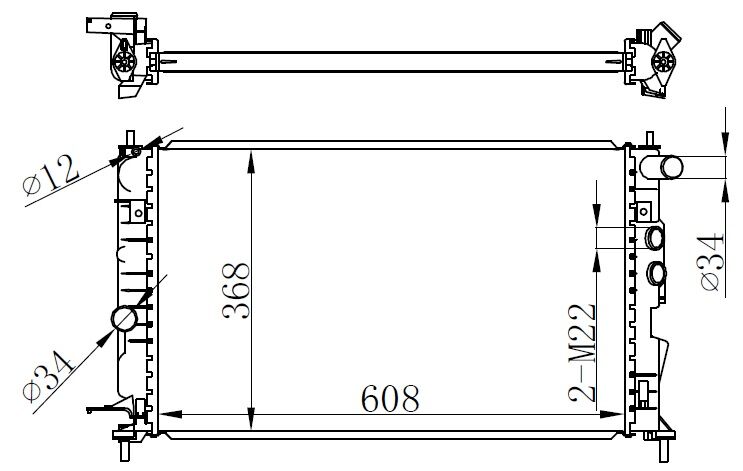 Radyatör Vectra B Ac Klimasız Mek Brazing 608X358x26 ORIS BOP101022