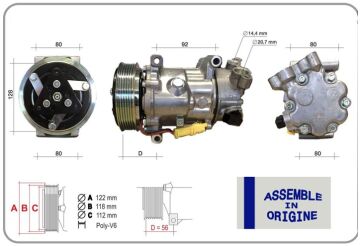 Klima Kompresörü Sıfır Ürün Cıtroen Berlıngo 1.6 Bluehdi C3 Pıcasso C4 Coupe C5 Iıı C5 I Skoda Ko Dıaq I Peugeot Partner Tepee 1.6 Hdi 307-308-508-5008-207-208 Fiat GUA 51314